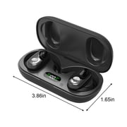 Open-Ear, Bone Conduction Sport Headphones - Sweat Resistant, Workout Headphones with 30ft Bluetooth - Secure, Comfortable Fit - Deep Bass and Smart Mic App