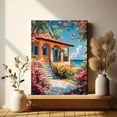 thumbnail image 6 of Tropical Coastal House Canvas Painting， Perfect for Living Room， Bedroom，Office， and Hallway Decor, 6 of 8