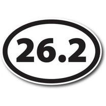 26.2 Marathon Black Oval Car Decal 3" x 5"