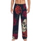 thumbnail image 1 of Balery Roses Skulls Pantalones de pijama para hombre, pijama ultraligero, pantalón de descanso-3X-Large, 1 of 6