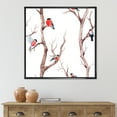 thumbnail image 2 of Designart 'Little Birds Sitting On The Tree Branches III' Traditional Framed Canvas Wall Art Print, 2 of 5