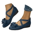 thumbnail image 3 of YLYL Wedge Loafers for Women Crisscross Ankle Strap Pointed Toe Slip on Fashion Casual Dress Shoes, 3 of 6