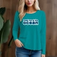 thumbnail image 3 of Women's 300g 100% Cotton Ocean Design Long Sleeve T-Shirt, 3 of 12