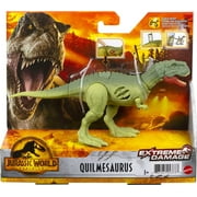 Jurassic World Dominion Extreme Damage Quilmesau Dinosaur Action Figure Toy, Battle Play