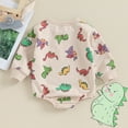 thumbnail image 3 of Bagilaanoe Newborn Baby Girl Boys Oversized Romper Sweatshirt Long Sleeve Bodysuits Dinosaur Print Pullover 3M 6M 12M 18M Infant Casual Tee Tops, 3 of 7