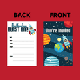 thumbnail image 6 of Space Birthday Party Invites For Boys and Girls - 20 Count of 4 x 6 Inch Double Sided Fill-In Invitations With Wet To Seal Envelopes, 6 of 7