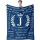 thumbnail image 1 of LHSHID Fathers Day Initial J Gifts for Men Unique Christmas Anniversary Wedding Romantic Birthday Blanket Gifts for Women Men Boyfriend Husband Son Cool Personalized Gifts Throw Blanket 30"x40", 1 of 7