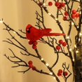 thumbnail image 5 of Vintage Glowing Tree with Cardinals, 21 Inch LED Mini White Birch Tree with Berries, Lighted Tabletop Birch Ornament with Red Birds for Holiday Home Xmas Decor and Seasonal Display(2pcs), 5 of 8