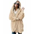 thumbnail image 1 of Double Fleece Cardigan Jacket Women Solid Color Long Sleeve Plush Warm, 1 of 7