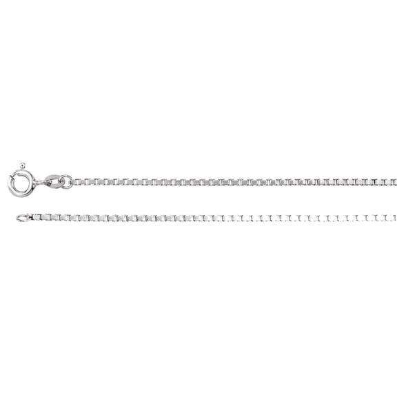 925 Sterling Silver Rhodium Plated 1.5mm Sparkle-Cut Box 18 Inch Chain Chain Necklace for Women and Men