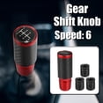 thumbnail image 2 of Unique Bargains 1 Set 6 Speed Pattern Universal Aluminum Modified Shift Knob for Cars with 3 Adapters M8 M10 M12 Red, 2 of 7