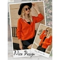 thumbnail image 6 of HUBERY Women Button Up V Neck Long Sleeve Ribbed Knitted Solid Color Cardigan, 6 of 7