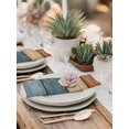 thumbnail image 5 of Farmhouse Blue Brown Cloth Napkins Set of 6 Reusable Dinner Napkins, Vintage Wooden Striped Cocktail Napkin Washable Table Napkins for Wedding/Holiday Party/Baby Shower 20"x20", 5 of 7