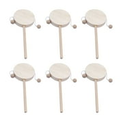 Oahisha Diy Drum,1 Set of 6pcs DIY Rattle-drum Wooden Unfinished Painting Shaking Drum Toy