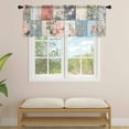 thumbnail image 2 of Spring Floral Sheer Curtains Valances for Windows Elegant Summer Botanical Farmhouse Plaid Chiffon Kitchen Valances for Cafe, Voile Window Treatments Curtains for Living Room Bedroom, 54"x18", 2 of 9