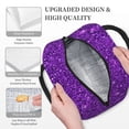thumbnail image 3 of Fotbe Purple Glitter Bolsa de Almuerzo con Estampado, Lonchera Aislada, Contenedor de Comida Reutilizable Tipo Cooler a Prueba de Fugas, 3 of 6