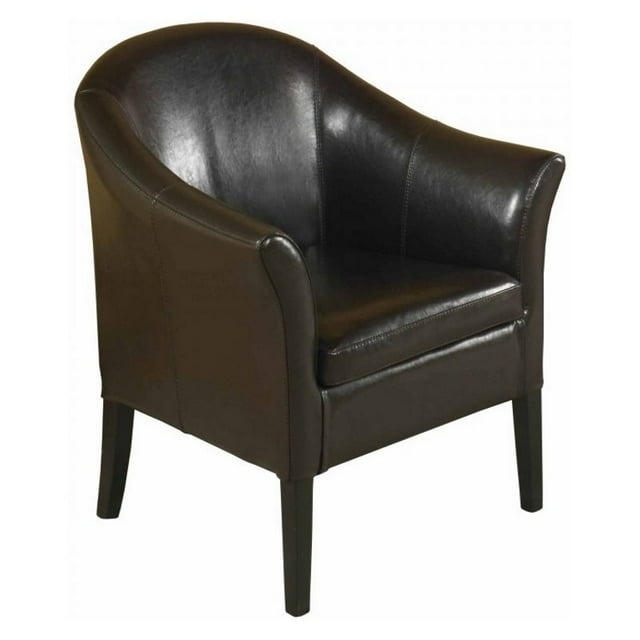 Hawthorne Collections Chaise de Baril en Cuir Marron