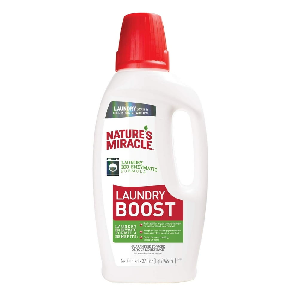Nature’s Miracle Laundry Boost 32 Ounces, Laundry Additive, Works on