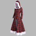 thumbnail image 4 of Fanxing Clearance Deals Cloak Dress for Women Plaid Hood Halloween Gothic Dresses with Corset High Low Vintage Goth Punk Fared Long Dress Red XXL, 4 of 6