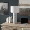thumbnail image 3 of Evelyn&Zoe Elise 30" Tall Table Lamp with Fabric Shade, Marble/Brass/White, 3 of 6