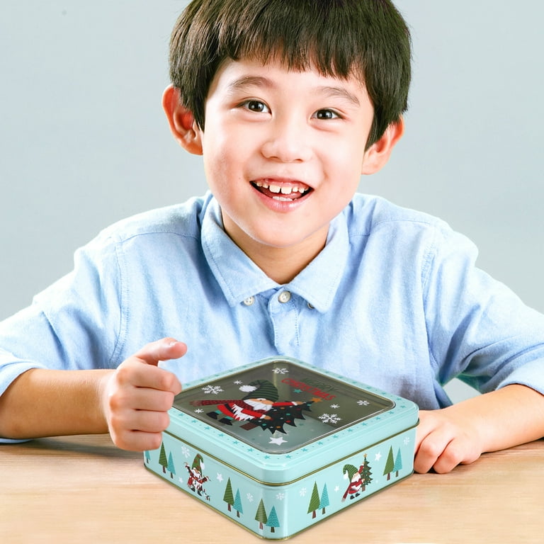 Christmas Cookie Tin Tinplate Candy Box Empty Tin Xmas Metal Gift