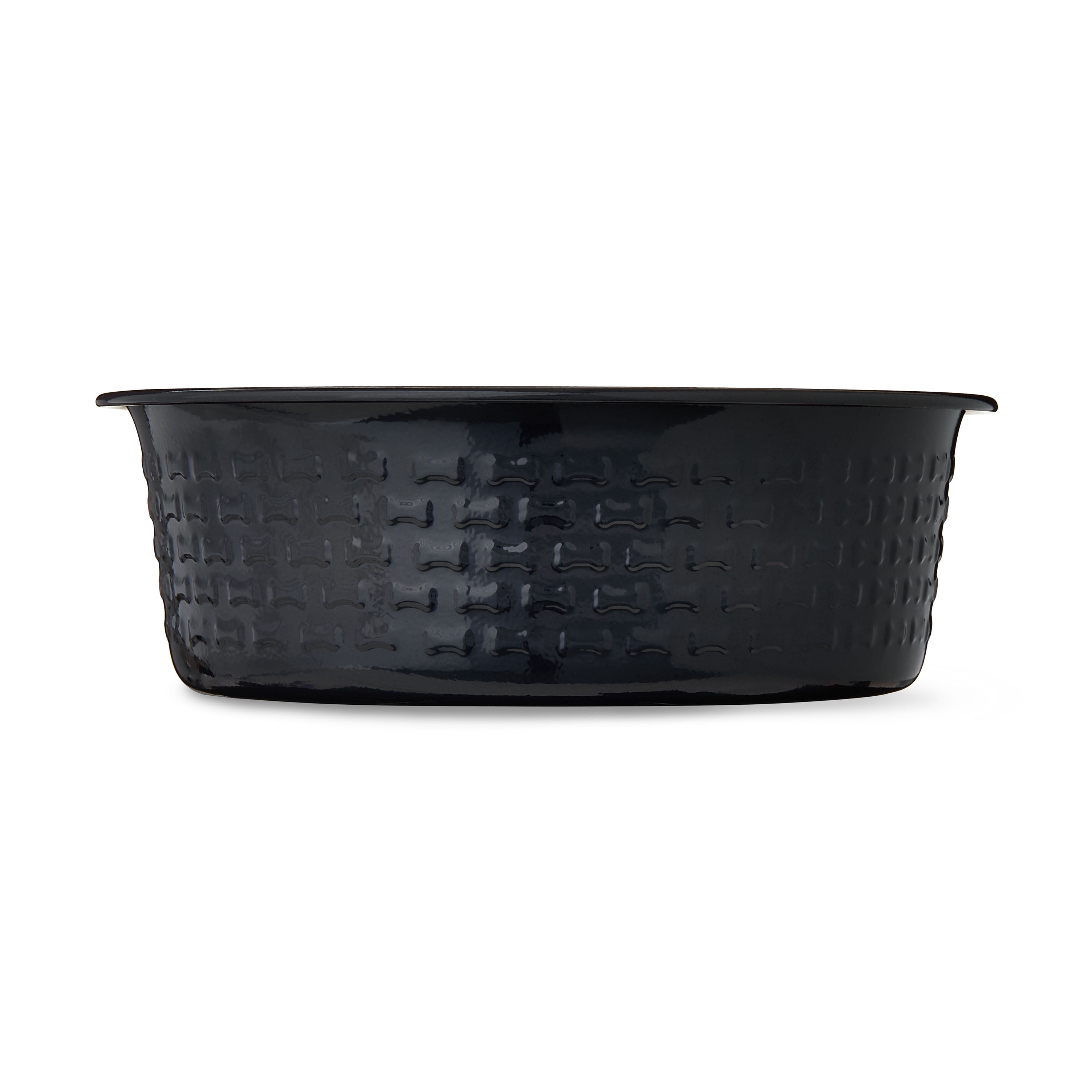 Vibrant Life Large Stainless Steel Embossed Dog Bowl, Black Bones