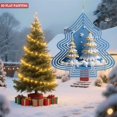 thumbnail image 4 of Stylish Metal Hanging Christmas Tree Wind Spinner - Snowy Design with Golden Ornaments & Star Perfect for Garden & Yard Decor, 4 of 7