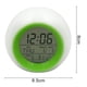 thumbnail image 4 of Reloj digital, despertador digital con luz colorida, detección de temperatura, función de repetición, funciona con pilas, multifuncional (verde), 4 of 5