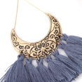 thumbnail image 2 of Pendientes con diseño de luna retro y borlas largas de estilo étnico azul Sin, 2 of 10