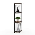thumbnail image 3 of Furinno 12078CWN/BK Furinno Turn-N-Tube 4-Tier Corner Display Rack Multipurpose Shelving Unit, Columbia Walnut/Black, 3 of 6
