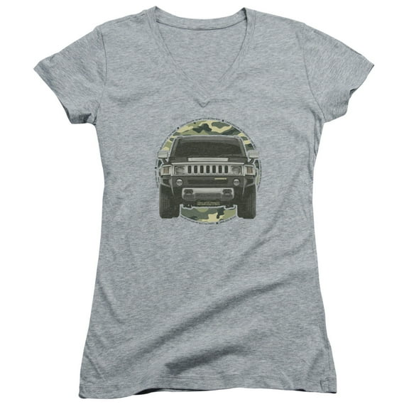 Trevco Hummer Lead or Follow V-Neck T-Shirt for Junior, Athletic Heather - 2XL