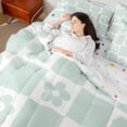 thumbnail image 4 of Homewish Vintage Flowers 7 Pieces Bedding Comforter Set for Teens Boys Girls,Retro Floral Full Bedding Set Lightweight,Geometric Plaid Grid Fitted Sheet Flat Sheet,Super Cozy Room Decor,Reversible, 4 of 8