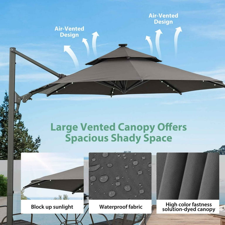 diy umbrella lights patio Outdoor Solar Lamp and Lighting Ideas