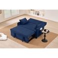 thumbnail image 5 of Leumius 3 in 1 Convertible Sleeper Sofa Bed, Modern Convertible Sofa Bed with 5-Position Adjustable Backrest,Velvet Pull Out Couch with Pull Out Bed for Living Room Furniture,Blue, 5 of 22