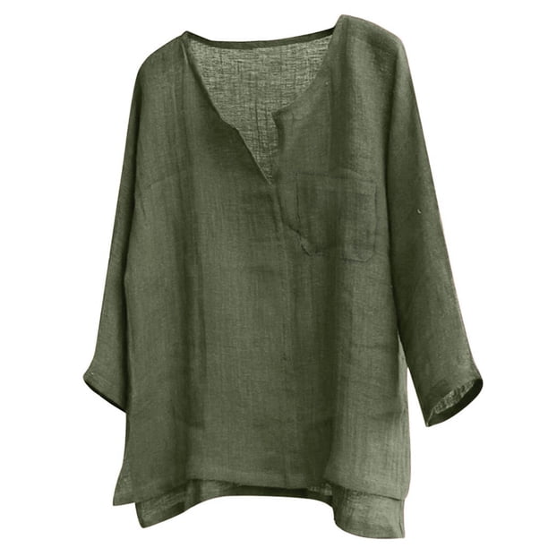 Playeras Cuello En V Para Hombre, Camiseta Transpirable Para Hombre, Cómoda, De Color Sólido, De Manga Larga, Holgada, Informal, Con Cuello En V
