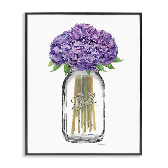 Stupell Industries Glam Fashion Designer Flower Jar Purple Watercolor Black Framed Giclee Art, 11 x 14, by Amanda Greenwood