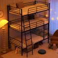 thumbnail image 4 of Yoneston Metal Triple Bunk Bed, Twin over Twin over Twin for Bedroom, Detachable 3-in-1 Beds for More People Bedroom Dormitory, Black, 4 of 10