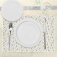 thumbnail image 3 of Ambesonne Christmas Place Mats Set of 4, Pine Trees Black Dots, Standard Size, Sand Brown Black White, 3 of 6