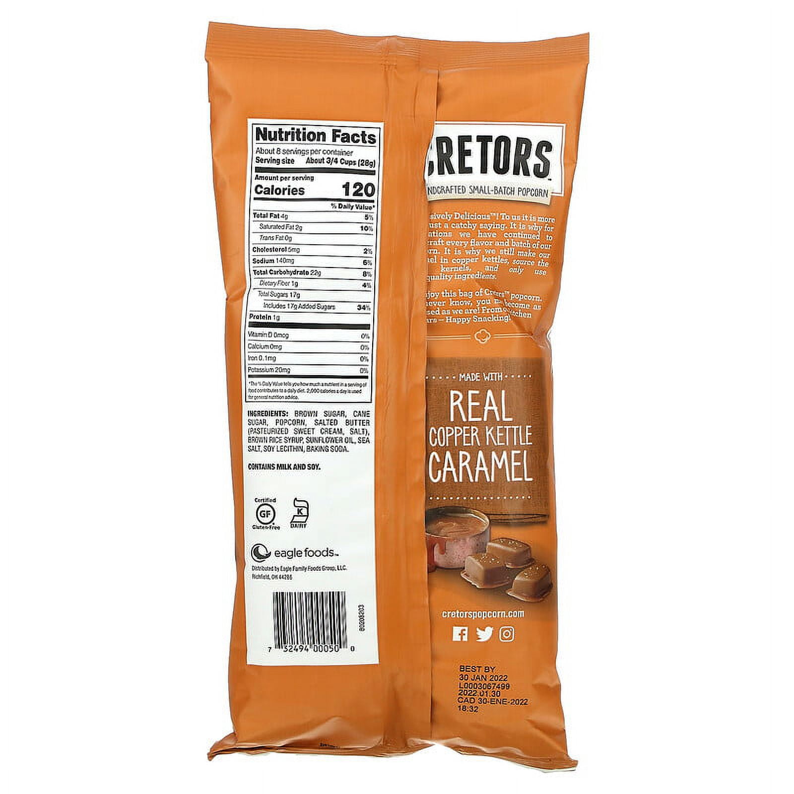 G.H. Cretors Popped Corn Just The Caramel Corn, Gluten-Free 8oz (2 Pack)