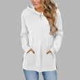 thumbnail image 6 of Womens Long Length Hooded Sweatshirts, Long Sleeve Pullover for Women Fall Winter Fashion Loose Fit Solid Color Tunic Tops Hoodies with Pockets, 6 of 6