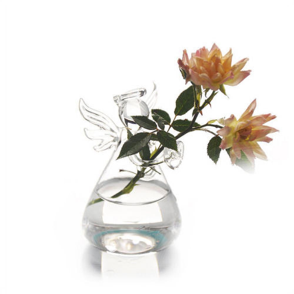 Cute Glass Angel Shape Flower Plant Hanging Vase Home Office Wedding Decor 