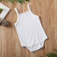 thumbnail image 4 of Newborn Baby Girl Clothes Halter Sleeveless Ribbed Knit Soild Color Jumpsuit Red 12-18 Months, 4 of 9