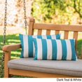 thumbnail image 4 of Noble House Coronado Striped Rectangular Throw Pillow in Dark Teal (Set of 2), 4 of 15