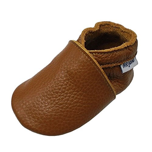 Baby Soft Soled Leather Moccasins Anti-Slip Infant Toddler Shoes First Walkers Brown,6-12 Mos