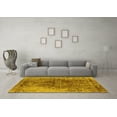 thumbnail image 3 of Ahgly Company Indoor Round Oriental Yellow Industrial Area Rugs, 6' Round, 3 of 4