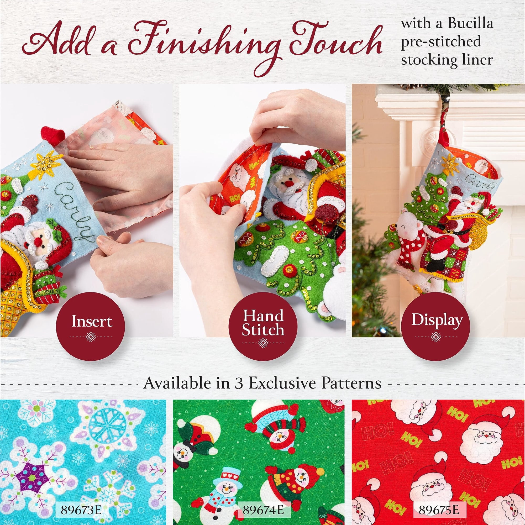 Bucilla Felt Stocking Kit, Rooftop Santa, 18 in, Multicolor, Felt