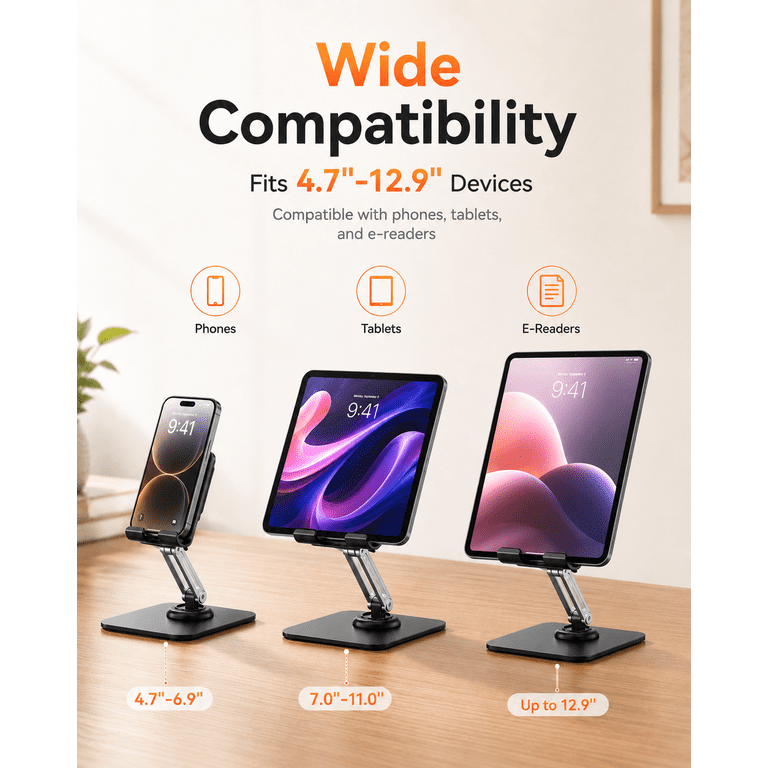 ETEPEHI Tablet Stand, 360° Rotating Adjustable Desk Holder photo 3