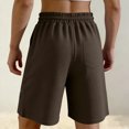 thumbnail image 4 of GrmtClth Mens Casual Shorts Elastic Waist Waffle Athletic Sweat Shorts Lightweight Beach Vacation Stretch Shorts Summer Running Shorts with Pocket Brown XL, 4 of 9