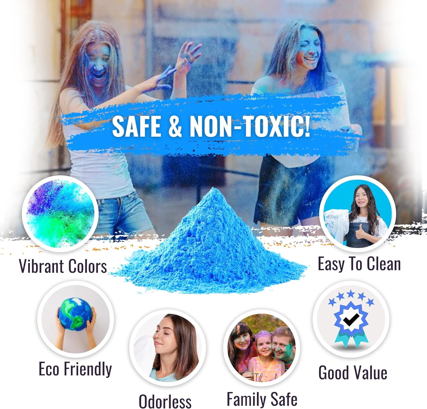 Color Powder Blue - 5 Pounds - Perfect for Colorful Fun Runs, Youth Group Color Games, Color Wars, Holi Festivals and More!