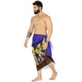 thumbnail image 4 of LA LEELA Men's Pareo Halloween Costumes Pumpkin Sarong Swimwear Cover Up Beach Wrap Summer Swim Trunks for Men One Size Ghost, Witch Blue, 4 of 5